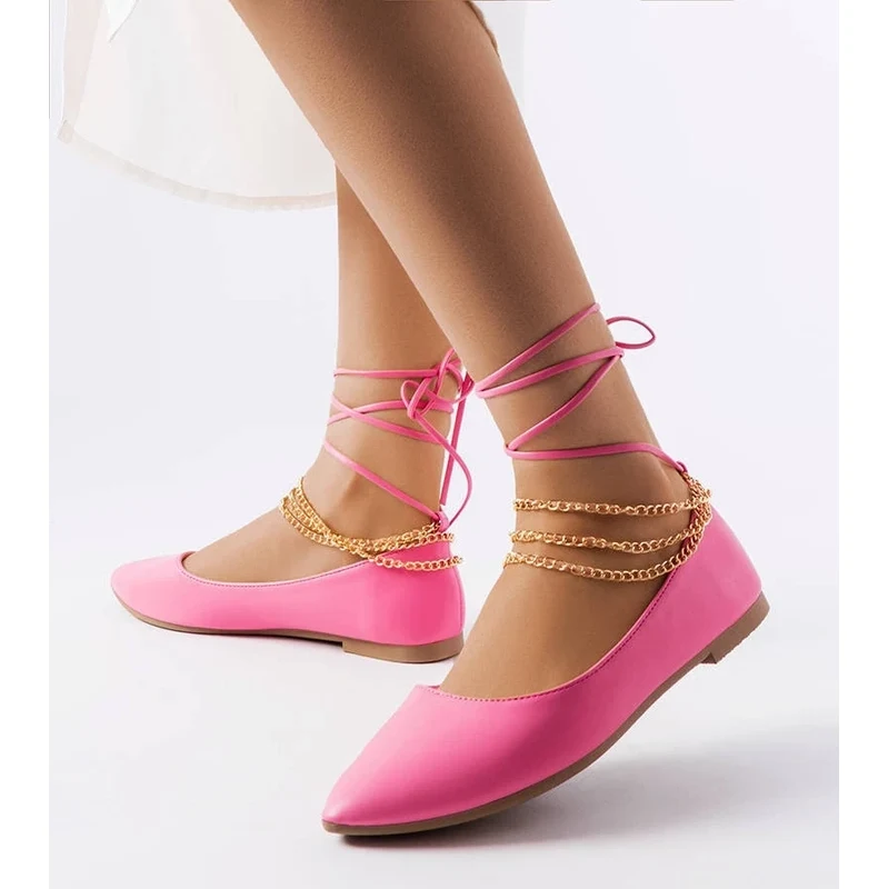 Gemre Pink ballet flats with decorative clasp Donat 106990345
