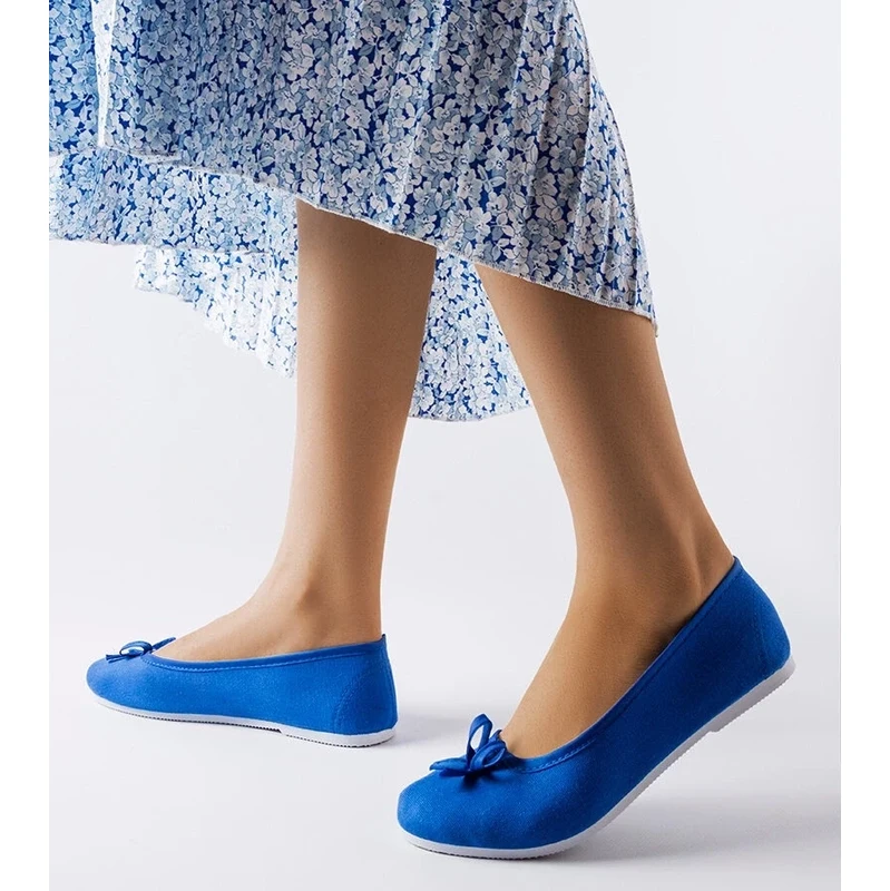 Gemre Blue Fabric Ballet Flats Gendron 106990367