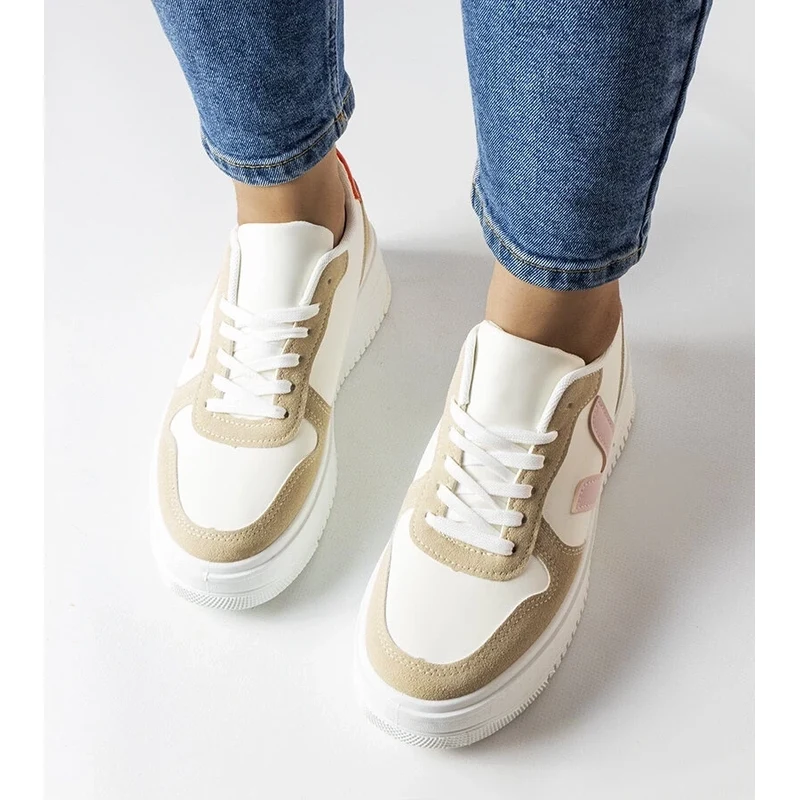 Gemre White sneakers with pink insert Plouffe
