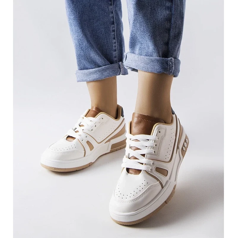 Gemre White sneakers with beige inserts Willson 106990369