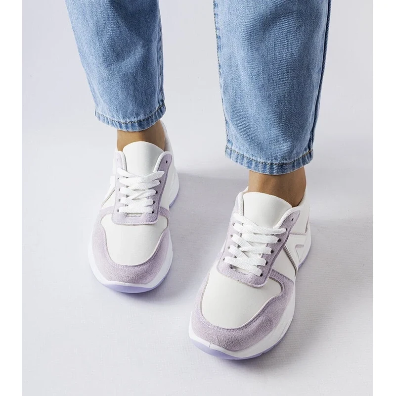 D/CEO Gemre White-purple sporty Tornano sneakers