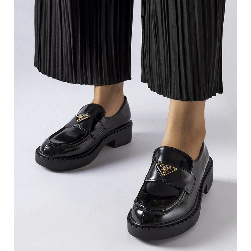 Gemre Black womens loafers Milne