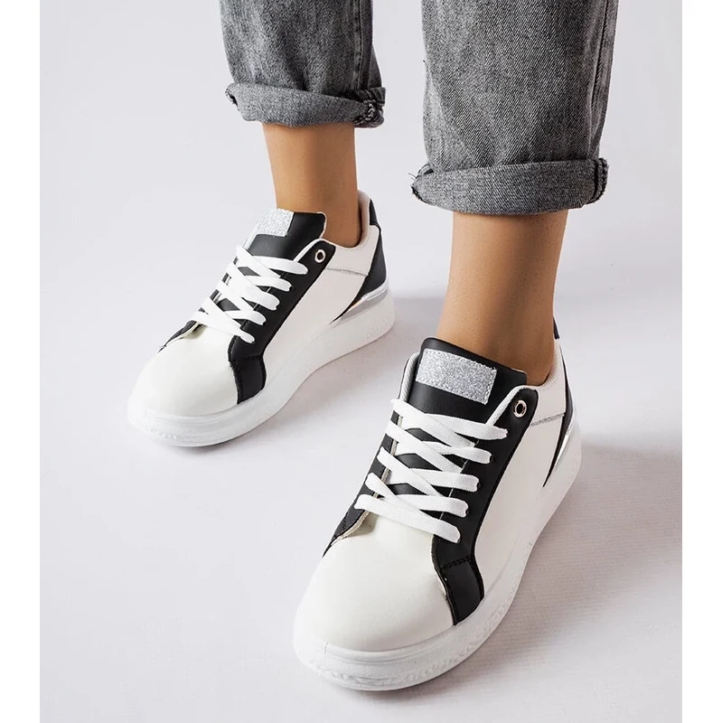 Gemre Palais black and white shoes with silver accent