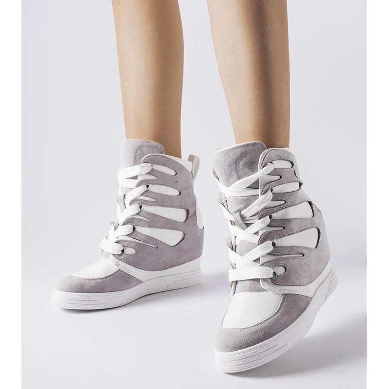 Gemre White-gray wedge sneakers Pantaleone 106990455