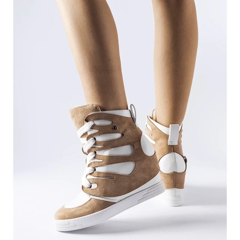 Gemre White-beige wedge sneakers Pantaleone 106990456
