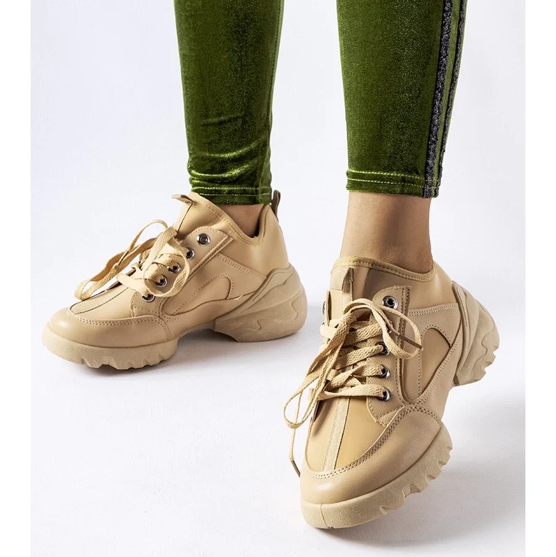 Gemre Dark beige sneakers with a flexible upper Abal