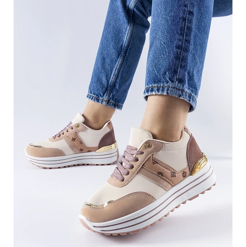Gemre Pink-beige platform shoes Provinciale