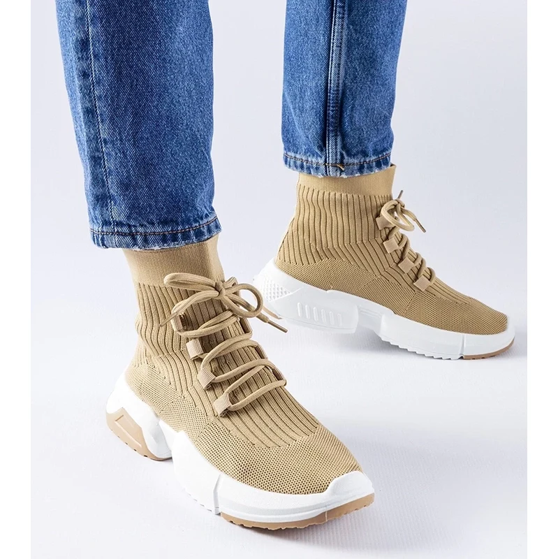 Gemre Dark beige high-top sneakers Sanschagrin