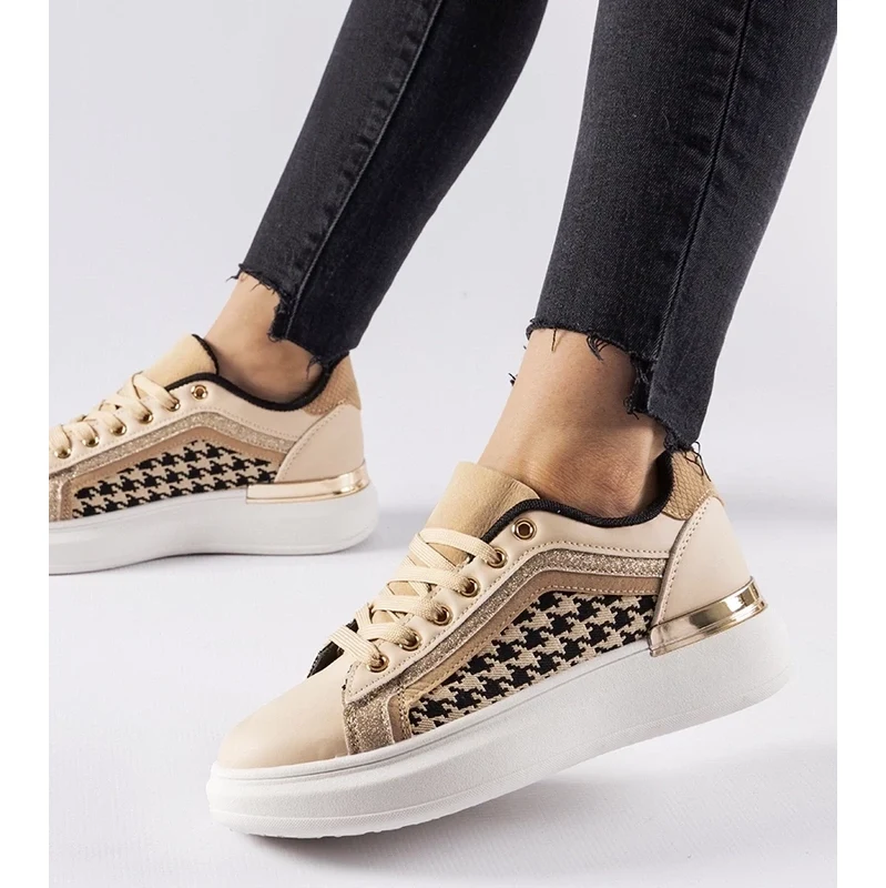 Gemre Beige Glitter Sneakers Briercliff