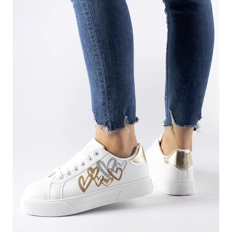 Gemre White and gold platform sneakers Montclair