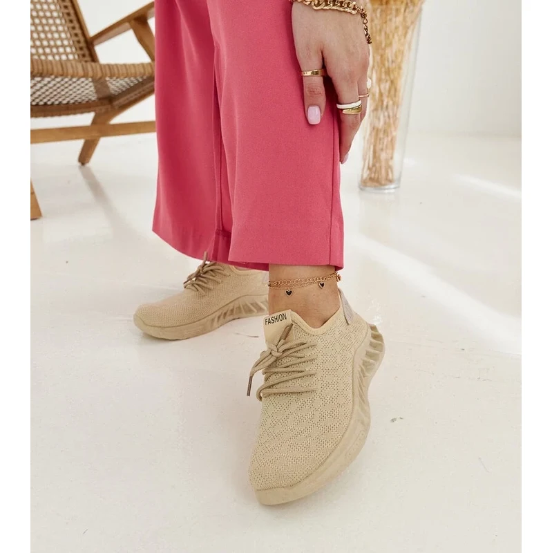 Gemre Beige fabric Mira sneakers