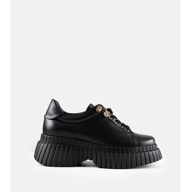Gemre Black leather platform sneakers Karino