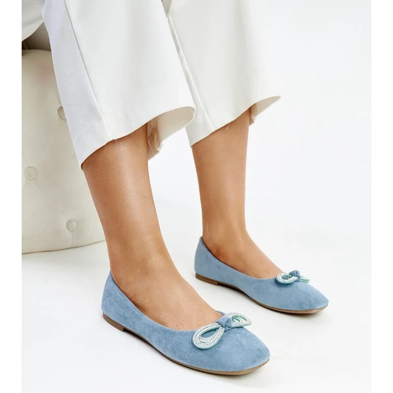 Gemre Blue ballerinas with a bow Gaillou 106990613
