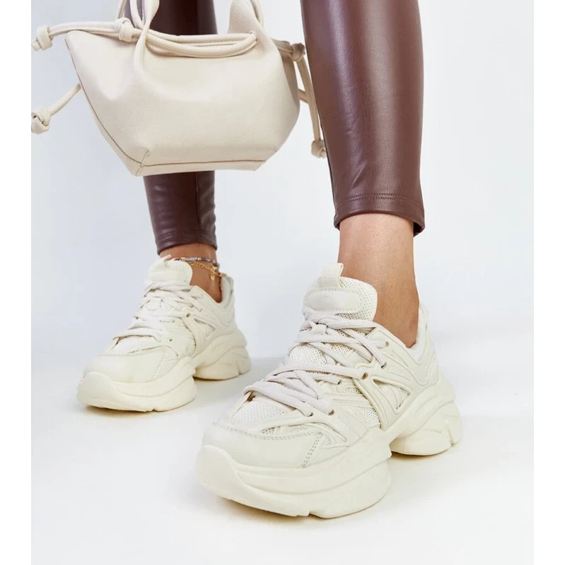 Gemre Light beige sporty sneakers Feaven