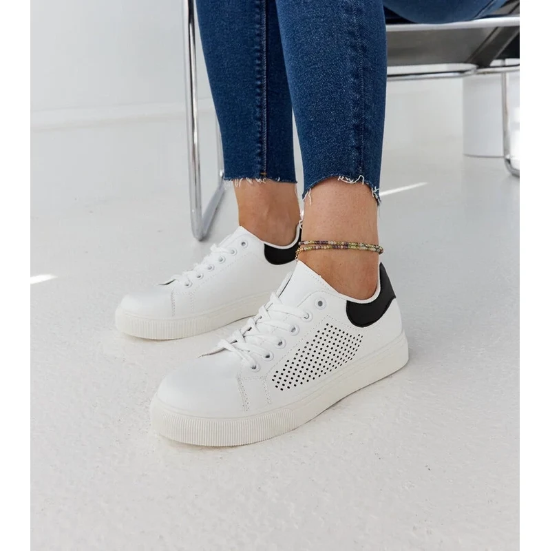 Gemre White womens lace sneakers Semhar