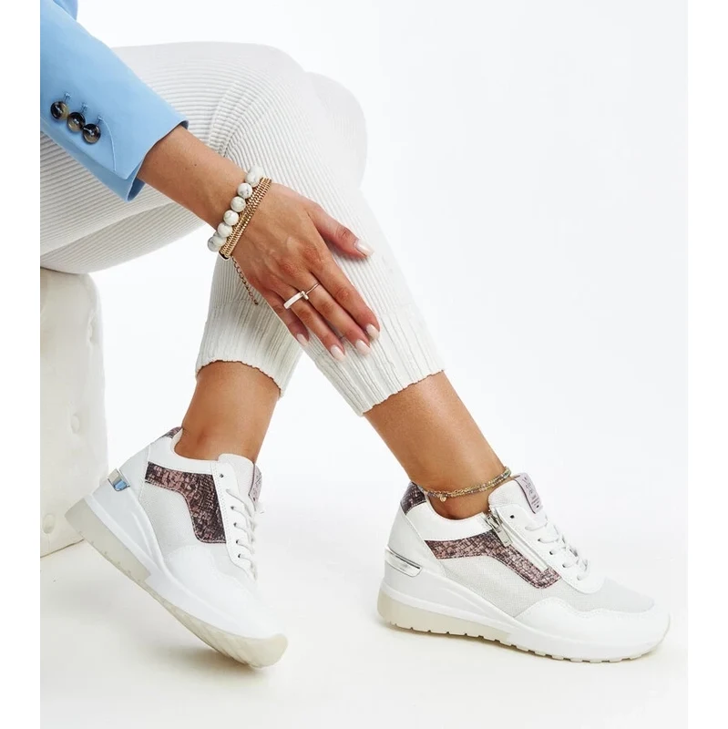 White wedge womens sneakers CROSS JEANS 106990705