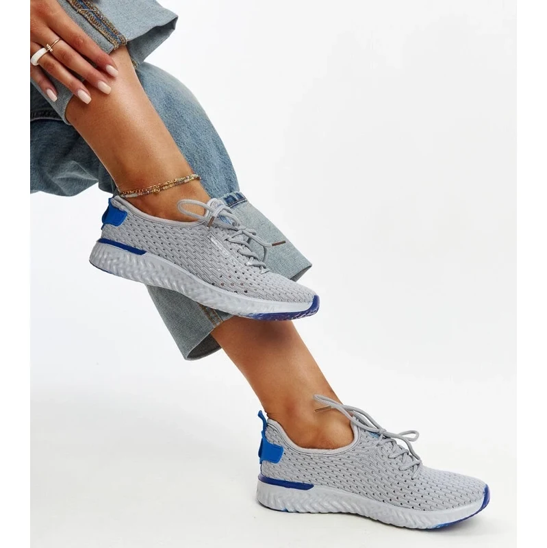 Gray fabric womens sneakers CROSS JEANS