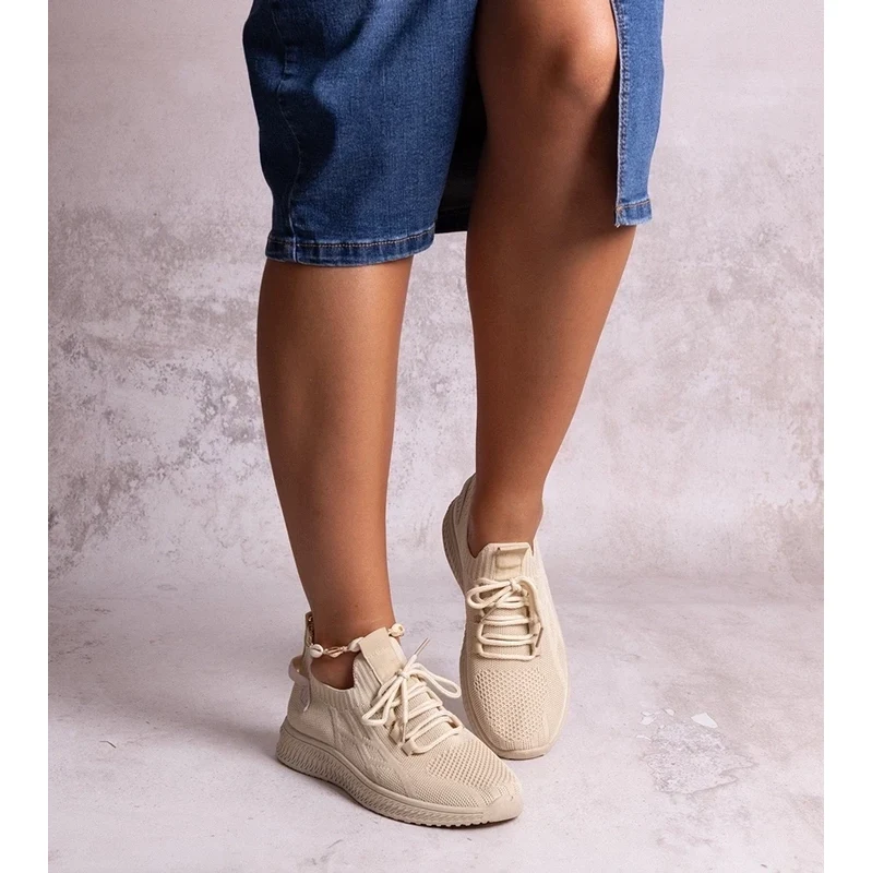 Gemre Beige Khitam sports sneakers