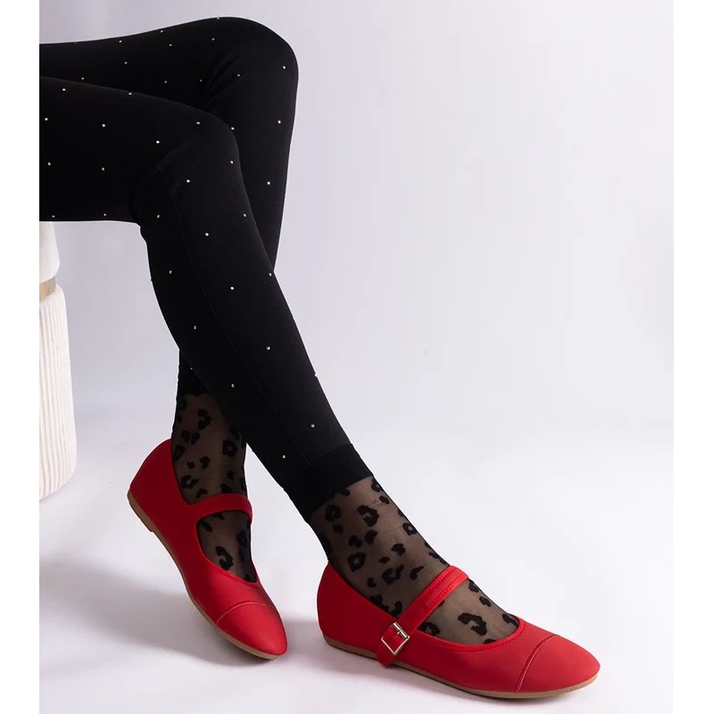 Gemre Red matte finish ballet flats Longhola 106990828