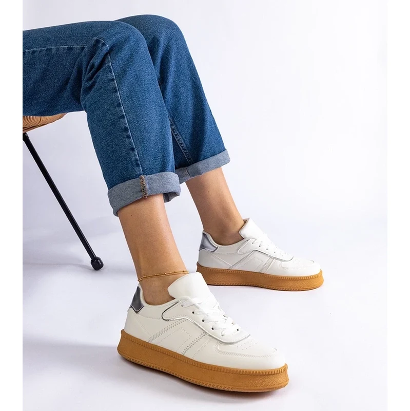 Gemre White lace-up platform sneakers Felicita
