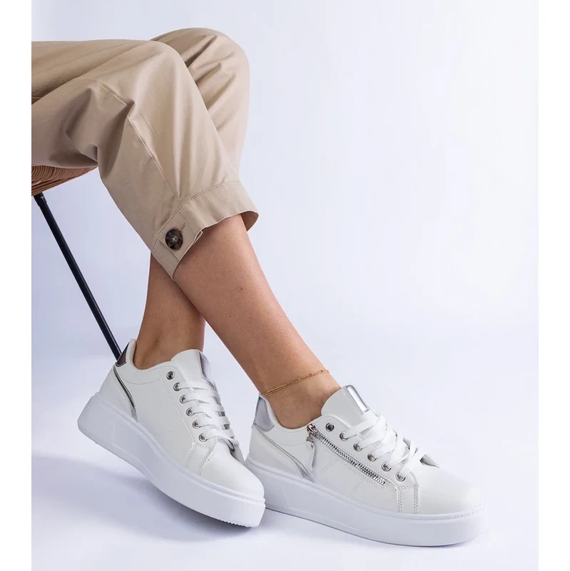 Gemre White womens athletic sneakers Benedetta