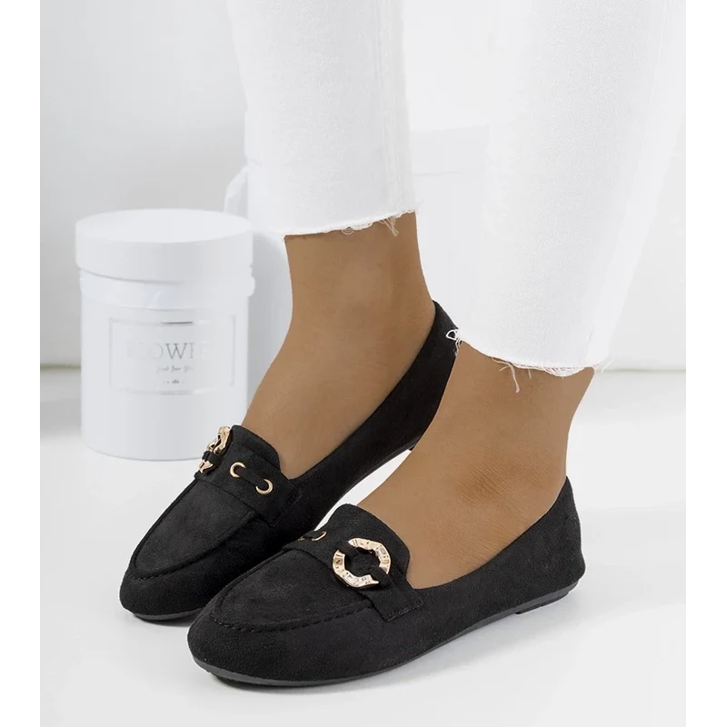 Gemre Black womens moccasins Leila 106991165