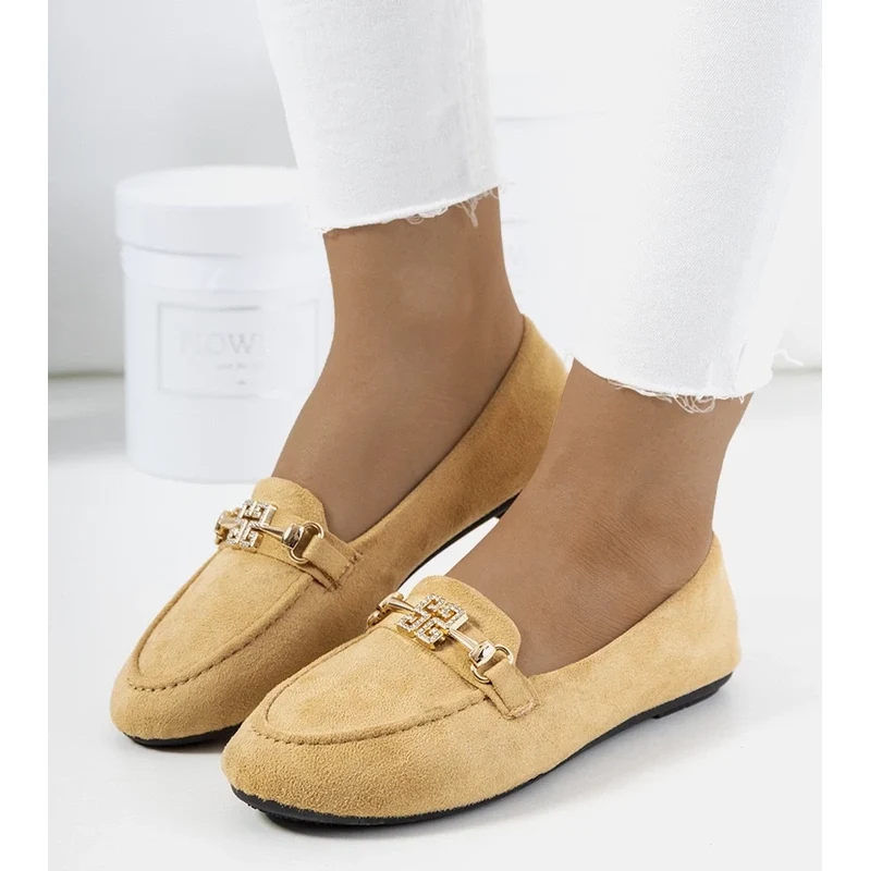 Gemre Beige Loafers with Buckle Cardoso