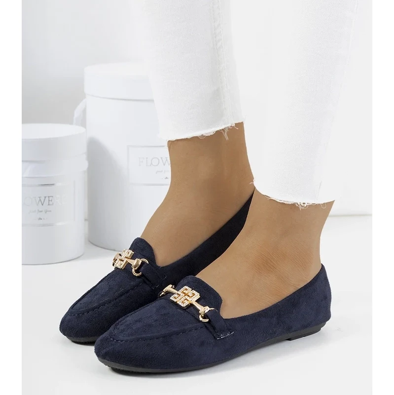 Gemre Navy blue loafers with buckle Cardoso 106991179