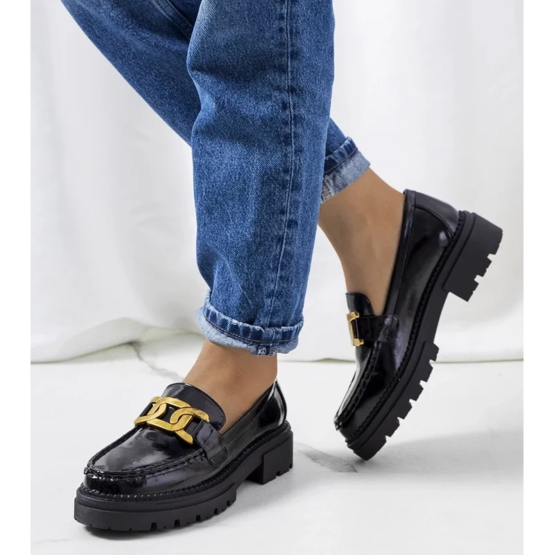 Gemre Black platform loafers Dorland