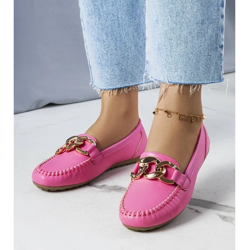 Gemre Pink loafers with Norma chain 106991198