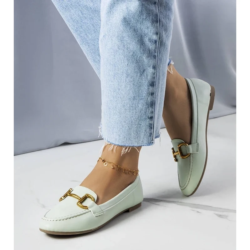 Gemre Green loafers with gold ornament Regina 106991193