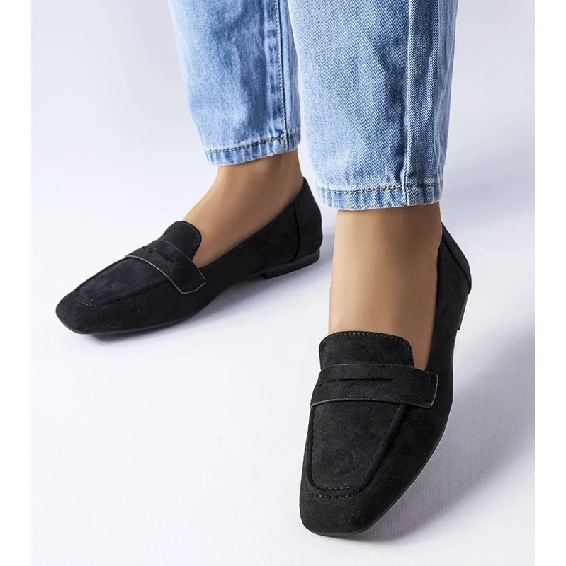 Gemre Black eco-suede moccasins Meilleur 106991214