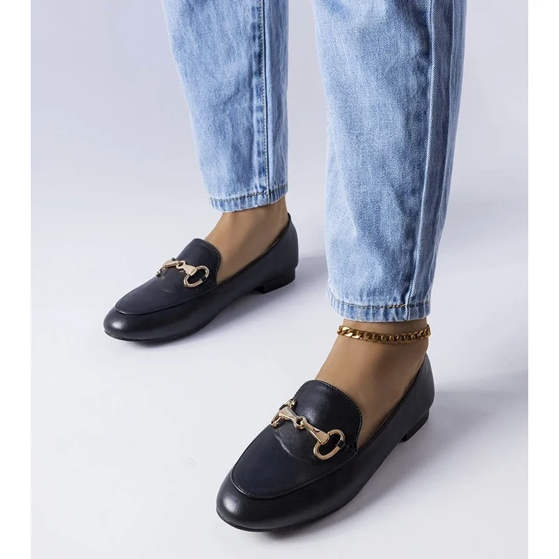 Gemre Black loafers with a buckle Philip 106991221