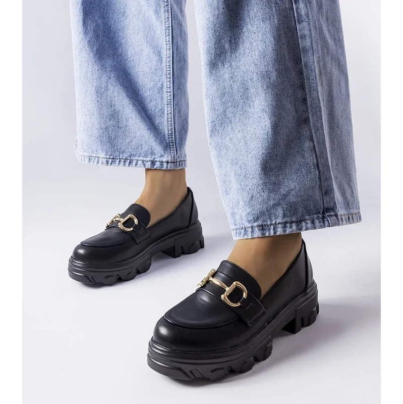 Gemre Black loafers with a buckle Mason 106991234