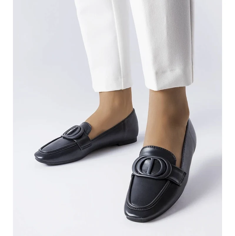 Gemre Black loafers with a buckle Poissonnier 106991225