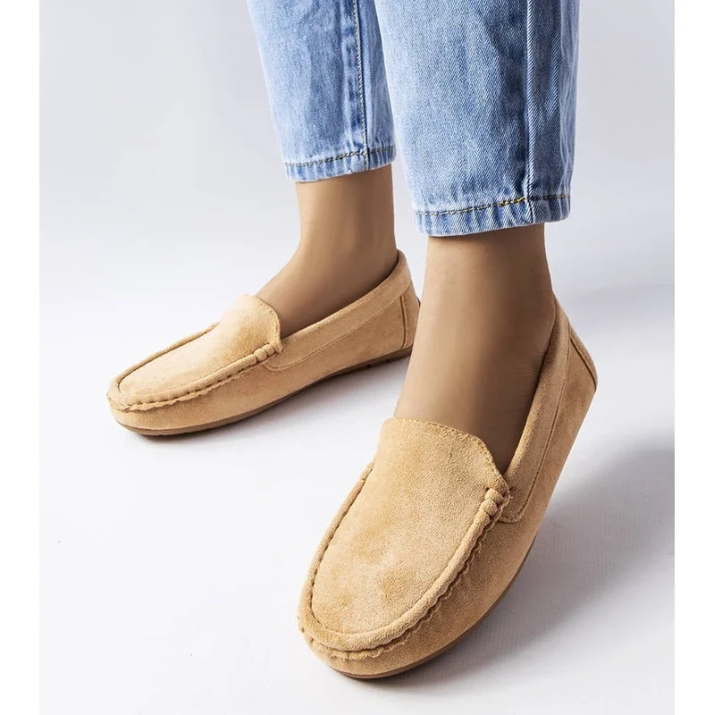 Gemre Beige loafers with leather insole Souplet 106991233