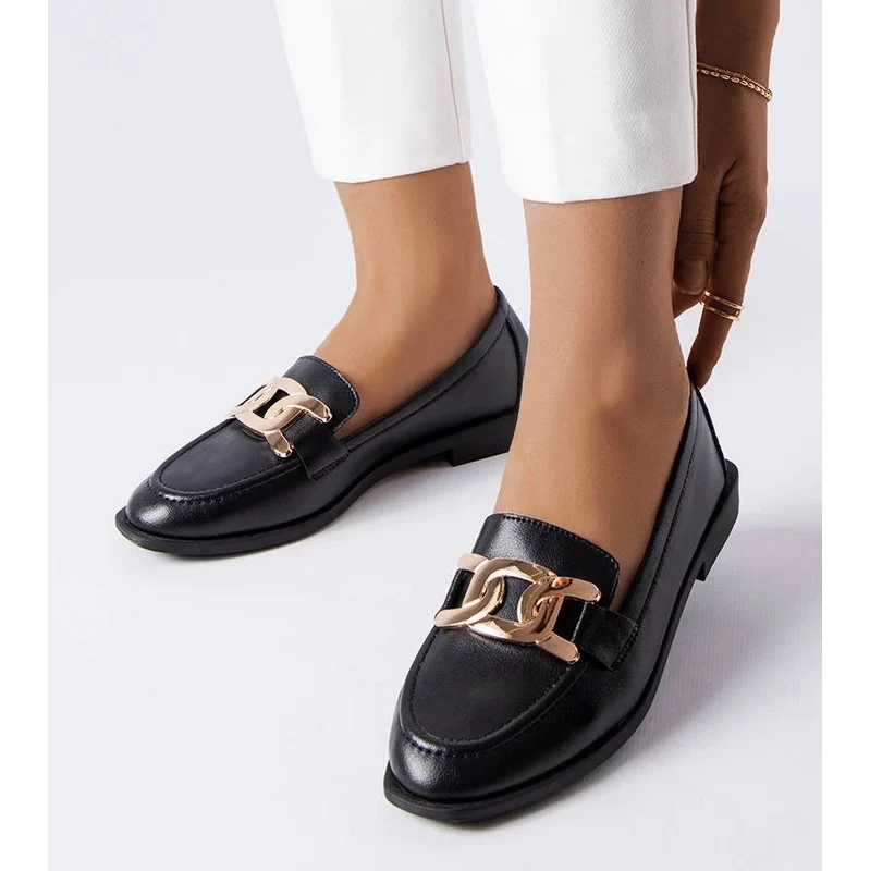 Gemre Black loafers with a buckle Henrique 106991239