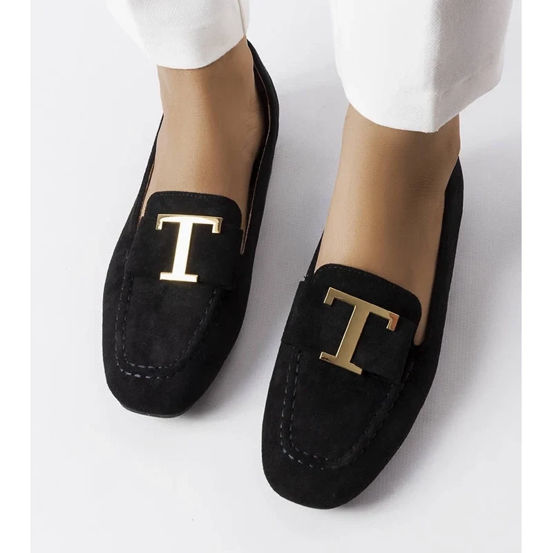 Gemre Black eco-suede moccasins Adélaïde