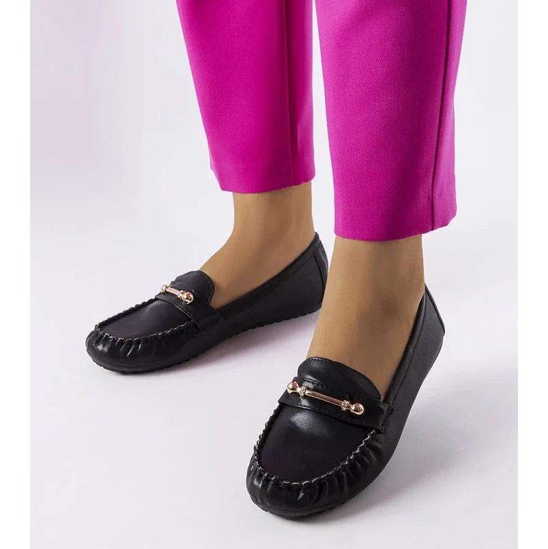 Gemre Black matte finish moccasins Sorel