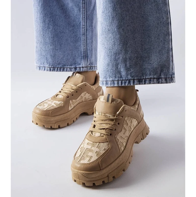 Gemre Dark beige chunky Brunswick sneakers