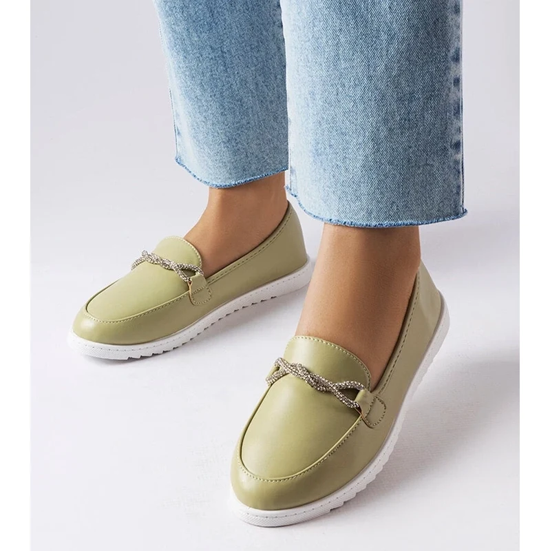 Gemre Green moccasins with rhinestones Paola 106991288