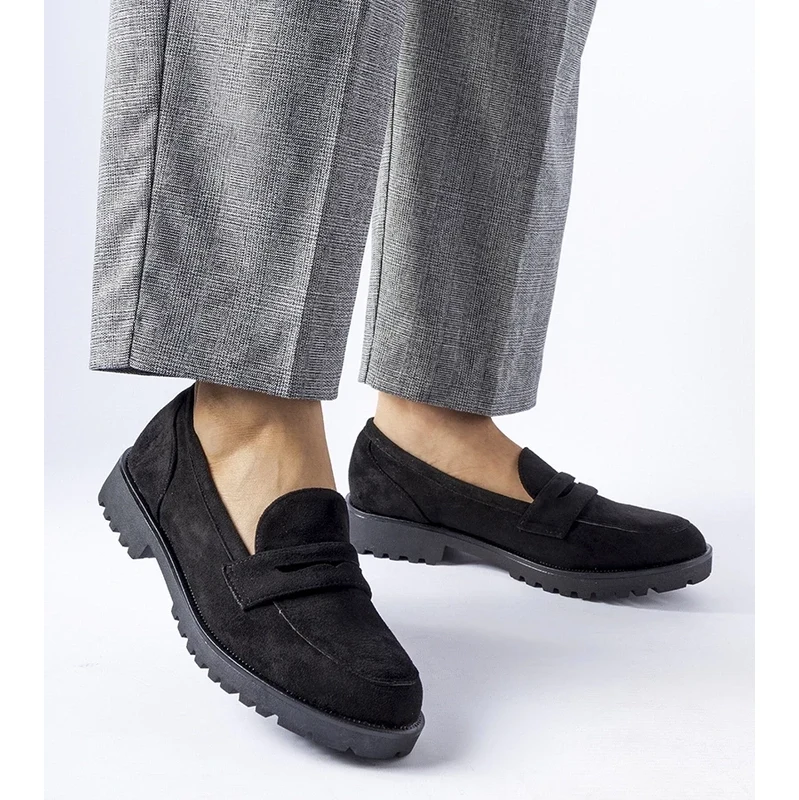 Gemre Black classic eco-suede loafers Ticengo