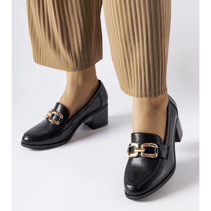 Gemre Black classic loafers with a buckle Artus 106991321