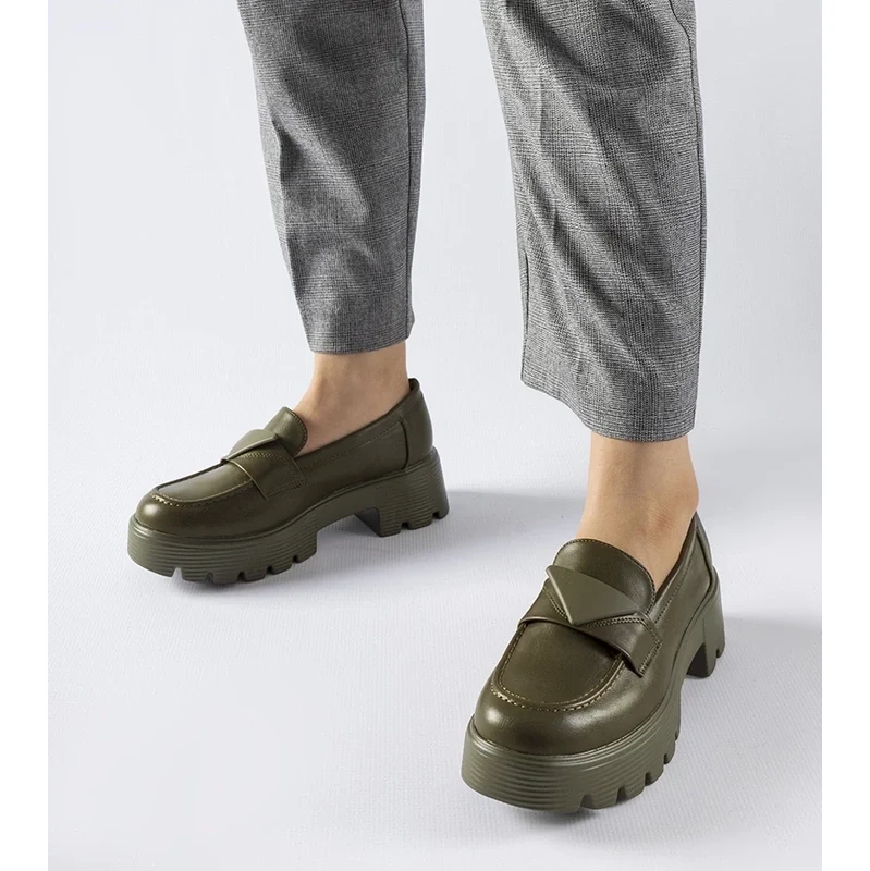 Gemre Green moccasins on a chunky sole Eligio 106991345