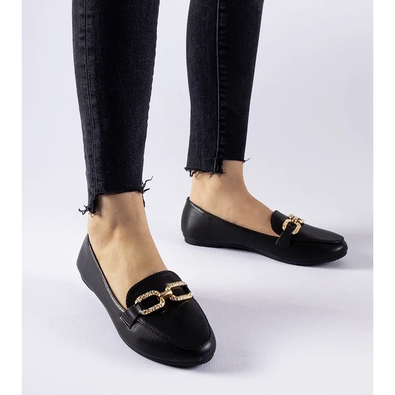 Gemre Black Sovera Loafers with a Buckle 106991355