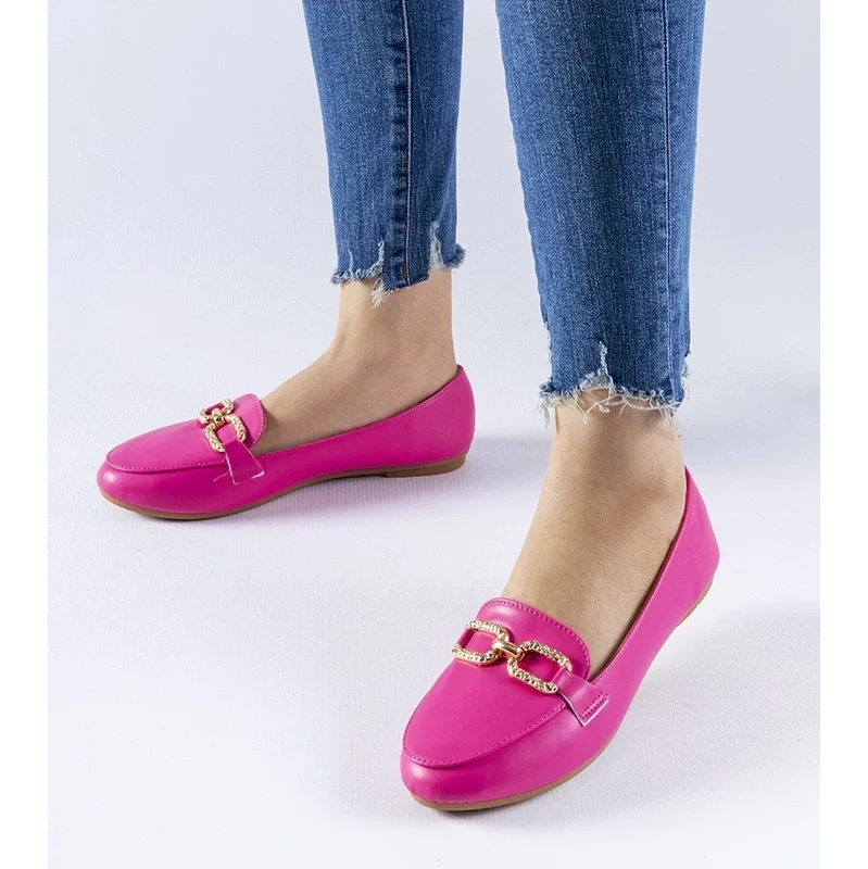 Gemre Pink Sovera Loafers with Buckle