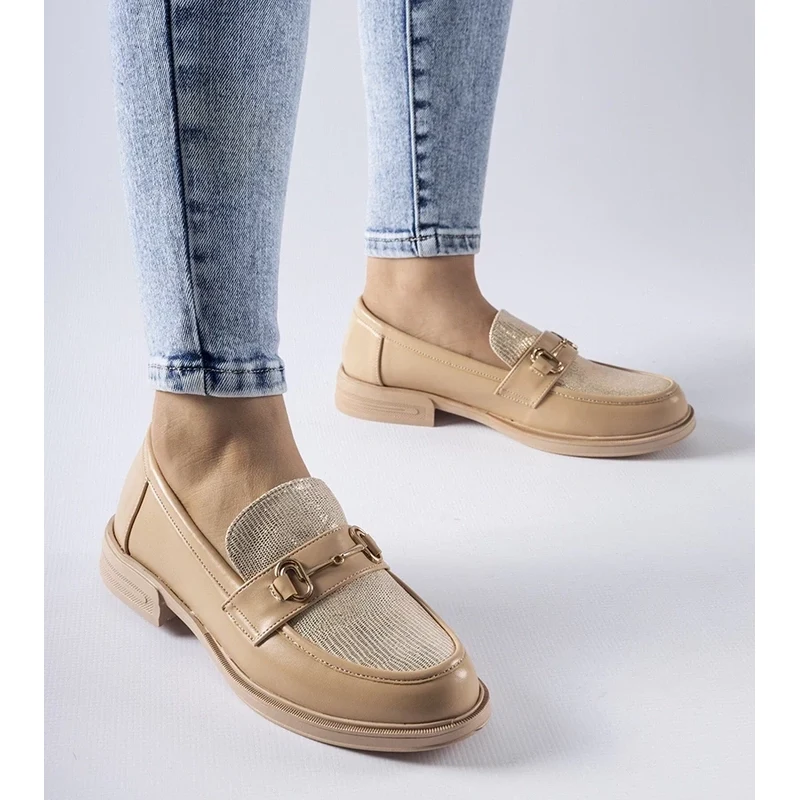 Gemre Beige loafers with a buckle Gennaro 106991350