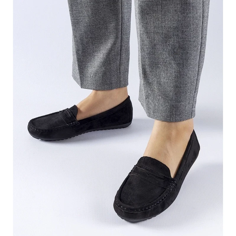 Gemre Black eco-suede moccasins Cellarengo