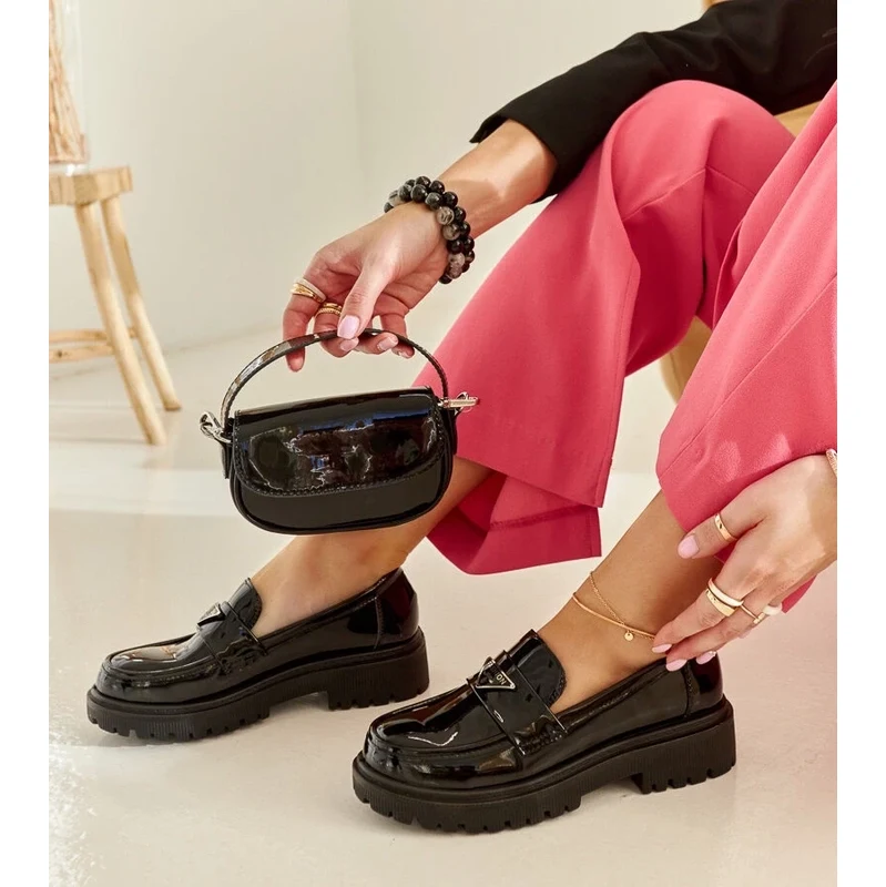 Gemre Black Patent Teri Loafers 106991373