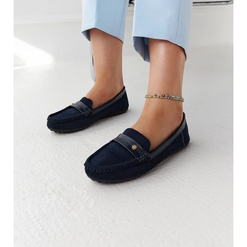 Gemre Navy blue fabric loafers Fombio 106991387